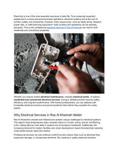 Reliable Electrical Services in Ras Al Khaimah