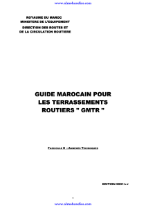 Guide Marocain Terrassements Routiers GMTR - Fascicule II Annexes Techniques