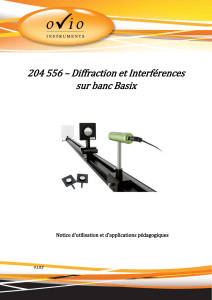 Manuel de Diffraction et Interf&eacute;rences sur Banc Basix