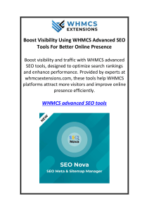 Boost Visibility Using WHMCS Advanced SEO Tools For Better Online Presence