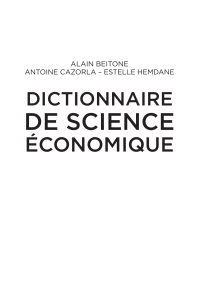 Dictionnaire de science &eacute;conomique - Beitone, Cazorla, Hemdane