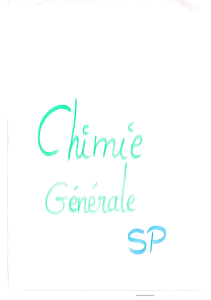 Chimie Générale : Notes de Cours