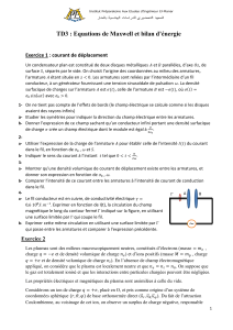 Exercices sur les équations de Maxwell et bilan d'énergie