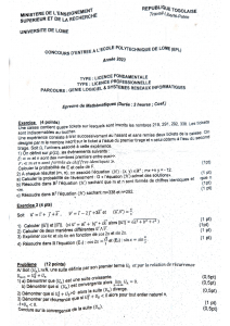 Concours EPL Lom&eacute; 2023 - &Eacute;preuve de Math&eacute;matiques Licence