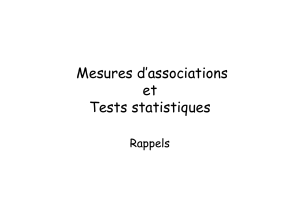 Mesures d'associations et Tests Statistiques : Rappels Essentiels