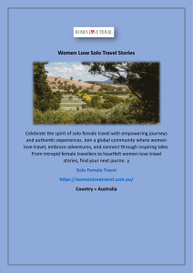 Women Love Solo Travel Stories