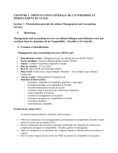 Rapport de Stage: Présentation Cabinet MAS & Déroulement Stage Comptable