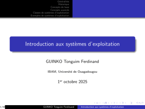 Introduction aux Systèmes d'Exploitation - Cours Universitaire