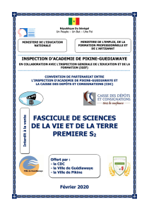 Fascicule SVT Première S2: Organisation Cellule, Géologie Sénégal