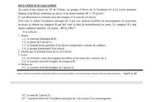 Chimie Organique: Exercice d'Oxydation d'Alcools - Terminale D2
