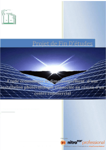 M&eacute;moire Installation Photovolta&iuml;que : &Eacute;tude &Eacute;conomique & Dimensionnement