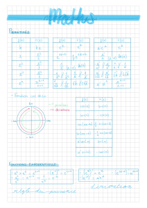 Formulaire de math&eacute;matiques : Primitives, Trigonom&eacute;trie, Exponentielles