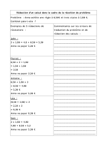 Résolution de problèmes mathématiques: Analyse d'erreurs de calcul