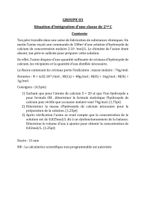 Exercice de Chimie: Préparation et Dilution d'une Solution d'Hydroxyde de Calcium