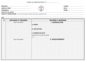 Fiche de Préparation de Leçon - Modèle Pédagogique Complet