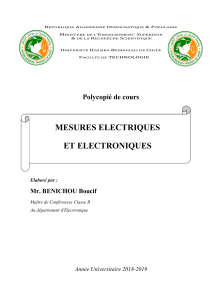 Mesures Électriques et Électroniques - Cours