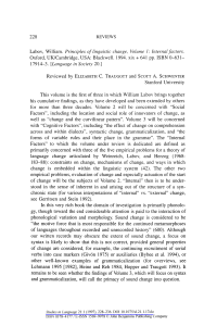 Labov's Linguistic Change Vol. 1 Review