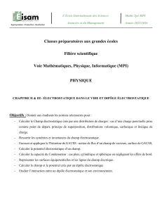 Électrostatique et Dipôle Électrostatique - Cours MPI Physique
