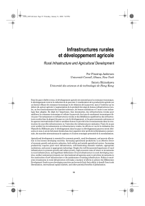 Infrastructures rurales et d&eacute;veloppement agricole pour la croissance &eacute;conomique