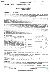 Examen de Physique : Entrée École Militaire de Santé