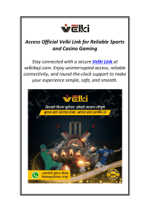 Access Official Velki Link for Reliable Sports and Casino Gaming