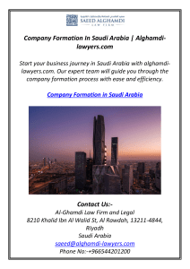 Company Formation In Saudi Arabia | Alghamdi-lawyers.com