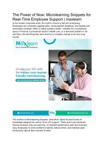 The Power of Now  Microlearning Snippets for Real-Time Employee Support   maxlearn