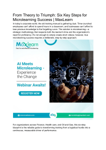 From Theory to Triumph  Six Key Steps for Microlearning Success   MaxLearn