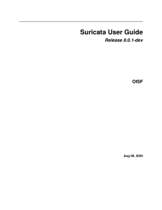Suricata User Guide: Network Security & Intrusion Detection