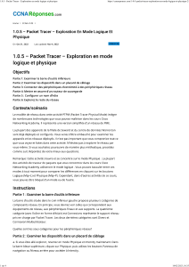 1.0.5 - Packet Tracer: Exploration Logique et Physique - Guide CCNA