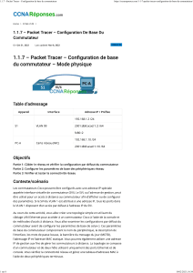 1.1.7 Packet Tracer: Configuration de base du commutateur Cisco