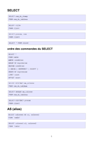 Guide Complet des Commandes SQL : SELECT, WHERE, JOIN, GROUP BY