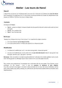 Atelier C++ : R&eacute;solution r&eacute;cursive des Tours de Hano&iuml;