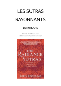 Les Sutras Rayonnants : Extraits de Lorin Roche sur le Yoga et la M&eacute;ditation