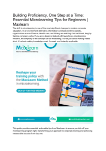 Microlearning Tips for Beginners: MaxLearn Guide