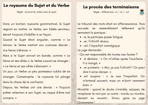 Le&ccedil;ons de grammaire fran&ccedil;aise: Sujet, Verbe, Terminaisons, Adjectifs