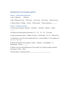 Questionnaire sur la pratique sportive