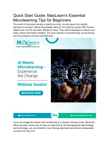 Microlearning Tips for Beginners: MaxLearn's Essential Guide