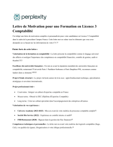 Lettre Motivation Licence 3 Comptabilité - Candidature Campus France