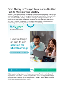 Microlearning Mastery: MaxLearn's 6-Step Path to Success