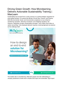 Driving Green Growth  How Microlearning Delivers Actionable Sustainability Training   MaxLearn
