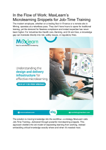 In the Flow of Work  MaxLearn’s Microlearning Snippets for Job-Time Training
