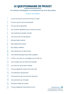 Questionnaire de Proust ScholaVie: Développer la Connaissance de Soi
