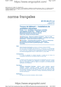 NF DTU 68.3 P1-1-2: R&egrave;gles VMC Simple Flux B&acirc;timent
