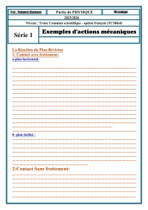 Physique Mécanique: Série d'exercices sur les actions mécaniques