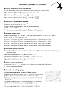 Exercices de Dérivation, Convexité et Continuité en Mathématiques