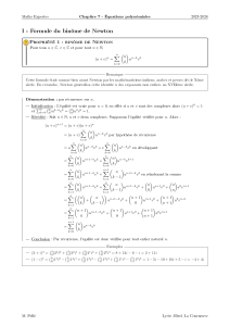 Maths Expertes : Équations Polynômiales - Binôme de Newton & Factorisation