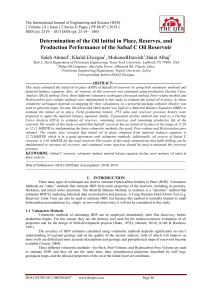 Safsaf C Oil Reservoir: OIIP, Reserves & Production Performance Study