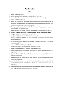 Autoformation: Développement Durable, RSE & Génie Industriel Questions