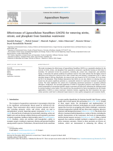 Lignocellulose Nanofibers for Nitrite, Nitrate, Phosphate Removal in Aquaculture Wastewater
